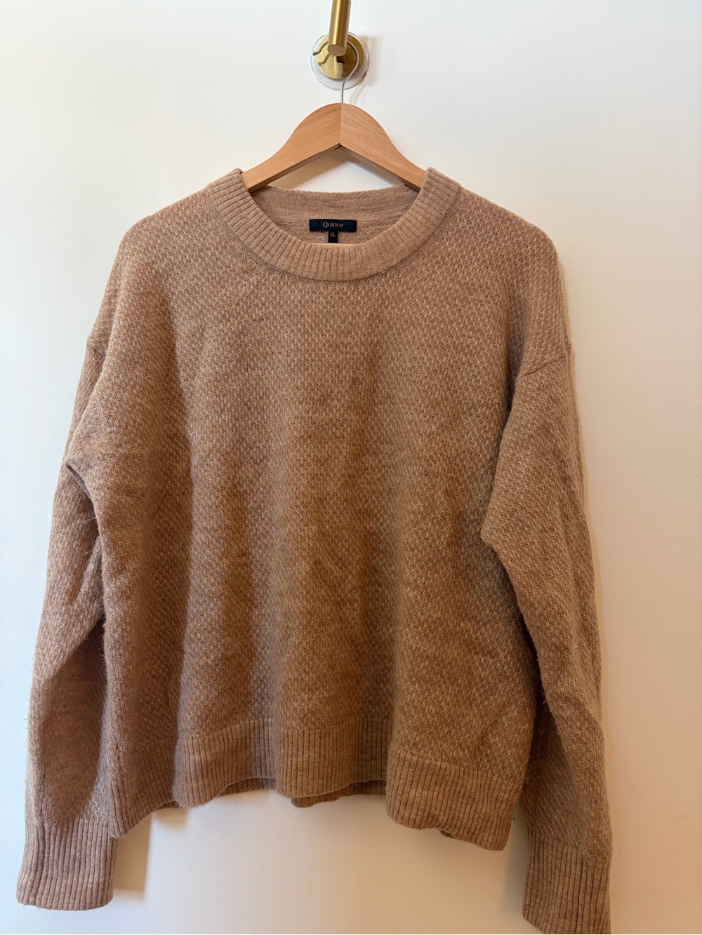 Quince Taupe Crewneck Sweater